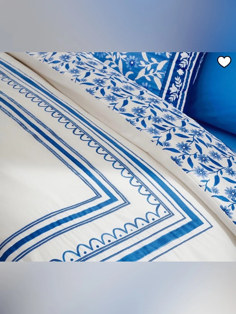 Pottery Barn Mark D. Sikes Pixie Scallop Reversible Duvet Cover Full/Queen NWT